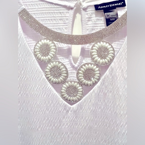 Ashley Stewart blouse Cold Shoulder Tunic Top Embellished sparkling crystals - Picture 8 of 13